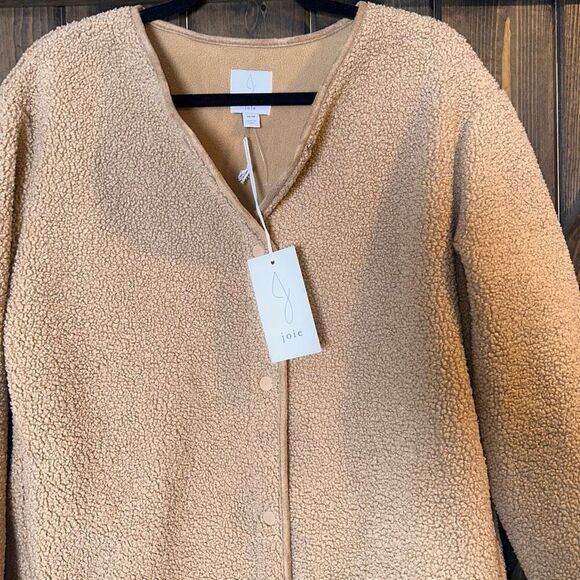 NWT Joie Sherpa Teddy Button Front Jacket W/Pockets - Picture 3 of 6